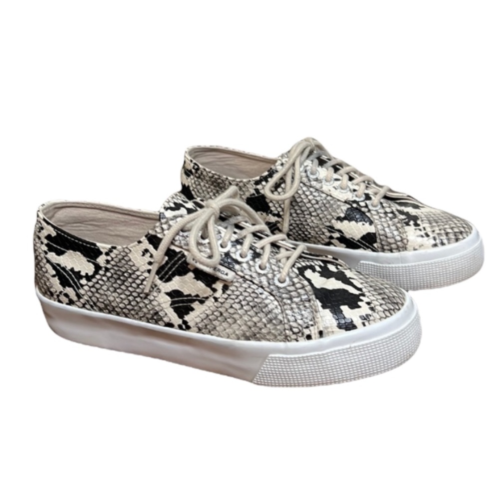 Superga sneakers faux snakeskin shoes size 6.5